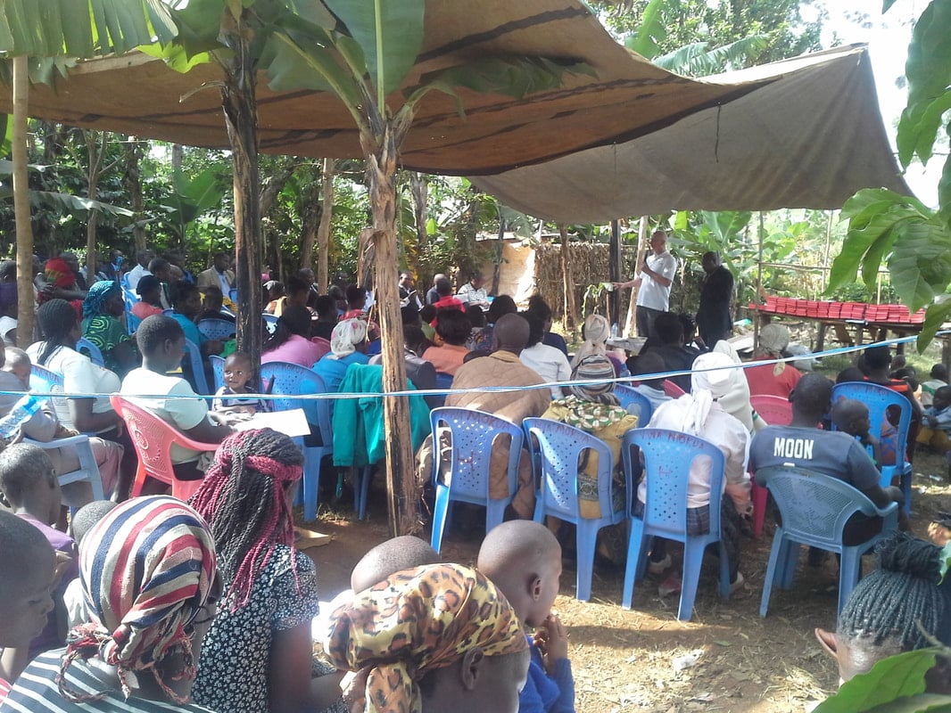 Under the tarp at a Partner Symposium, 2017.